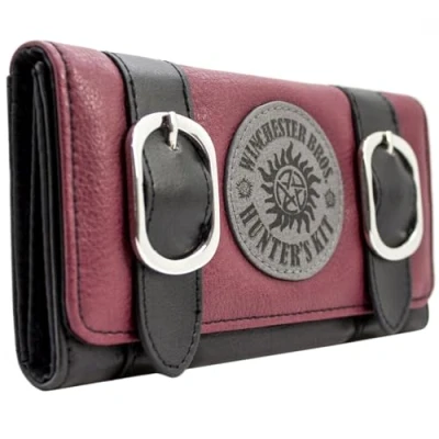Abbildung von Super Natural Winchester Bros Monsterjäger Set Portemonnaie Dreifach Münztasche &amp; Kartenhalter, Rot