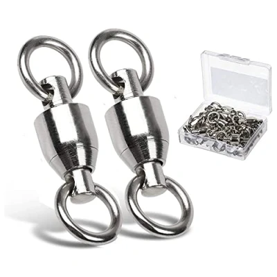 Abbildung von 9Tong Ball Bearing Wirbel Geschweißt Ringe, Wallerwirbel Meereswirbel Salzwasserfest Spaltring Angelausrüstung Zubehör Köder Anschluss 25pcs 143lbs