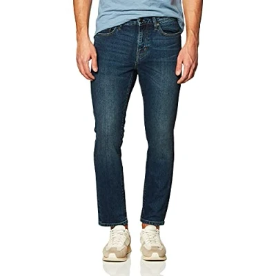 Abbildung von Amazon Essentials Herren Slim Fit Jeans, Dunkle Waschung, 30W / 28L