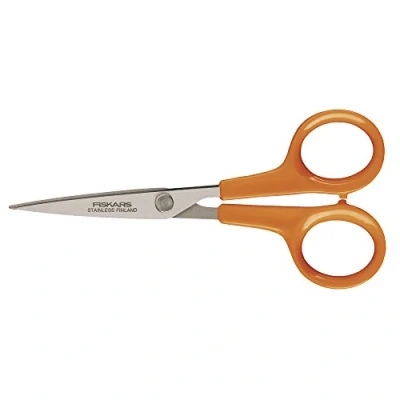 Abbildung von Fiskars Handarbeitsschere, Classic, Länge: 13 cm, Für Rechts und Linkshänder, Rostfreie Stahl Klinge/Kunststoff Griffe, Orange, 1005153