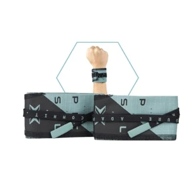 Abbildung von PICSIL Handgelenkschoner aus Stoff für Cross Training, hervorragende Gelenkunterstützung, beugen Verletzungen und Sehnenentzündungen vor, ideal Bodybuilding, Boxen, Gymnastik (grau blau 5cm)