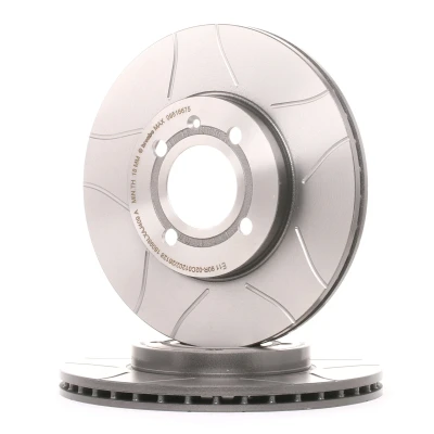 Abbildung von BREMBO MAX LINE 09.5166.75 Bremsscheibe 256 20 4 innenbelüftet, geschlitzt beschichtet mit Schrauben VOLKSWAGEN: GOLF 3, 2, Polo III Hatchback