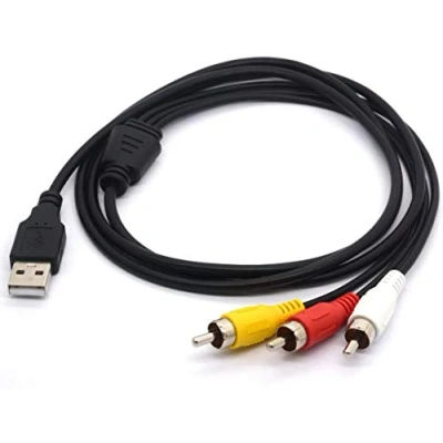 Abbildung von USB auf 3RCA Kabel, Stecker 3 Cinch Stecker, Splitterkabel, Camcorder, Audio, Video, AV, Composite Adapter, Verlängerungscode für Mac PC TV M/M, Konverter, 1,5 m