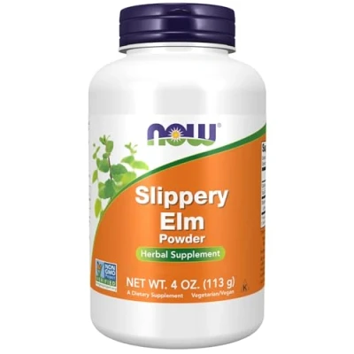 Abbildung von Now Foods Slippery Elm Powder, Ulmenrinden Pulver, 1500mg, 113g veganes Laborgeprüft, Vegetarisch, Glutenfrei, Sojafrei, ohne Gentechnik