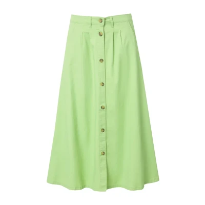 Abbildung von Ulla Popken Button DOWN Jeansrock, Damen, Größe: 54/56, Lime green