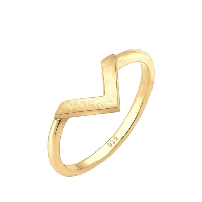 Abbildung von Elli GEO Vform Basic MATT Minimal Trend Ring, Damen, Größe: 54, Gold