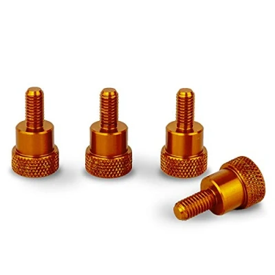 Abbildung von PrecisionGeek Ansatzschraube Rändelschrauben M6 x 10mm L 22mm (4 Stück) (Orange)