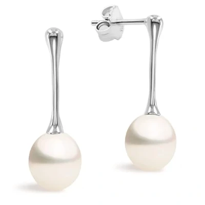 Abbildung von Damen Perlen Ohrringe Süßwasser Zuchtperlen Weiß Tropfenperle 7 8 mm SECRET &amp; YOU Perlenohrringe Sterling Silber 925