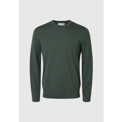 Abbildung von Selected Homme Slhtray CREW NECK Strickpullover, Herren, Größe: XL, Deep forest