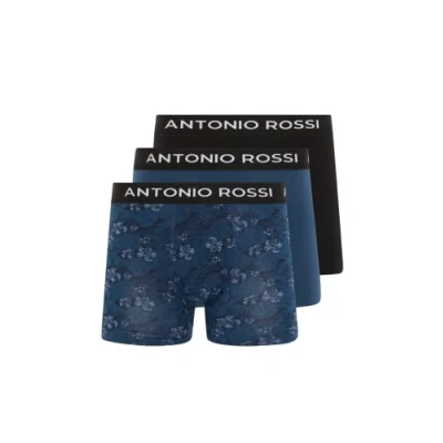 Abbildung von FM London Antonio Rossi 3 PACK Panties, Herren, Größe: XL, Black blue printed