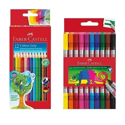Abbildung von FABER CASTELL 205072 Stifte Set mit Filzstiften und Buntstiften, 22 teilig, für Kinder Erwachsene