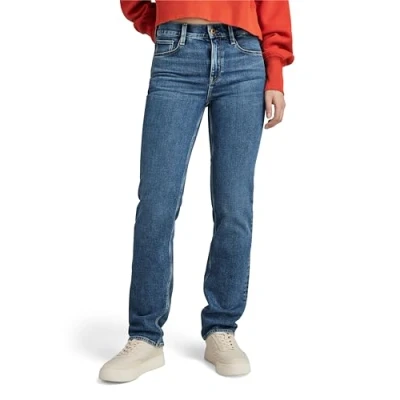 Abbildung von G STAR Strace Jeans Straight Leg, Damen, Größe: 23x28, Antique faded orinoco blue