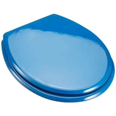 Abbildung von MSV WC Sitz Toilettendeckel MDF Holzkern &quot;Dunkelblau&quot; Scharniere aus Edelstahl hochwertige und stabile Qualität