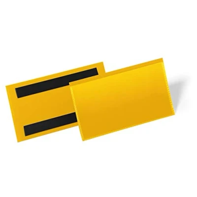 Abbildung von Durable Magnetische Etikettentasche 150 x 67 mm, Packung à 50 Stück, Gelb, 174204