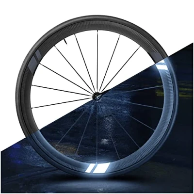 Abbildung von Luxshield Fahrrad Reflektoren Aufkleber Flash Arrow 12er Set für Hochprofil Fahrradfelge Ergänzend zu Speichenreflektoren Folie Felgenaufkleber