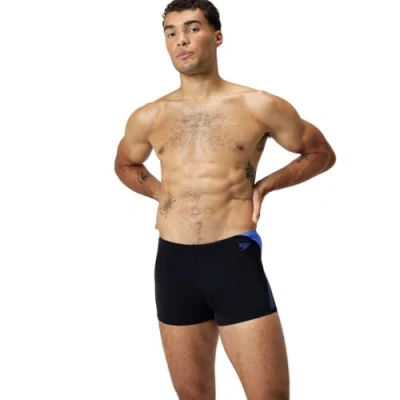 Abbildung von Speedo Herren Hyperboom Splice Aquashort Schwimmhose Schnell trocknend Training Fitness Chlorbeständig Schwimmbekleidung, Cobalt Pop, 36
