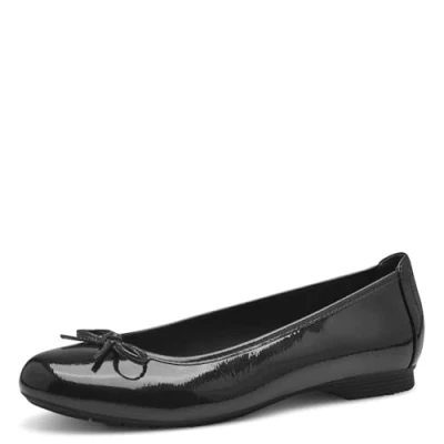 Abbildung von Jana Damen Ballerinas mit Schleife Vegan, Grau (Grau Lack), 38 EU