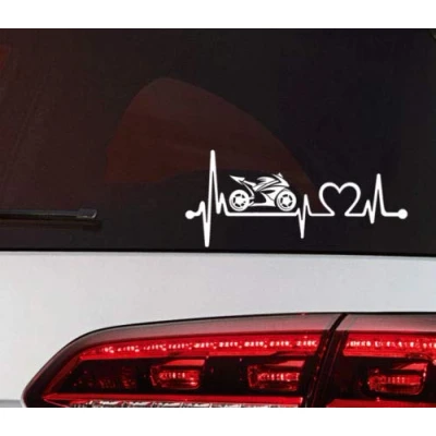Abbildung von Motorrad Aufkleber Herz Schlag Auto Motorsport Sticker Racing Biker insid