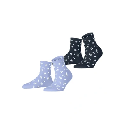 Abbildung von ESPRIT Damen Socken Twig W Sso Baumwolle gemustert 2 Paar, Mehrfarbig Blau 0040, 35 38