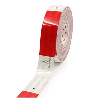Abbildung von 3M Diamond Grade 983 Scotchlite Konturmarkierung 50mm Reflexfolie Reflexband Finest Folia (Rot Weiß, 8 Meter)