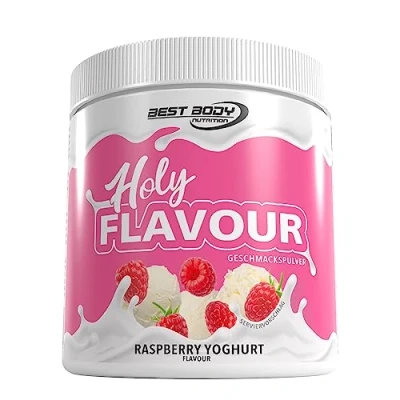 Abbildung von Best Body Nutrition Holy Flavour Geschmackspulver Raspberry Yoghurt 90 g Dose Aromapulver zur Verfeinerung von Speisen und Getränken mit Himbeergeschmack