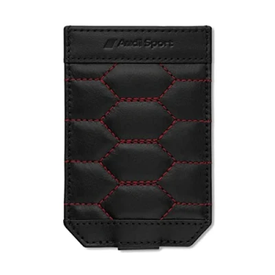 Abbildung von Audi 3152201400 Fahrzeugschlüsseletui Etui Autoschlüssel Case Leder Wabenmuster, schwarz/rot