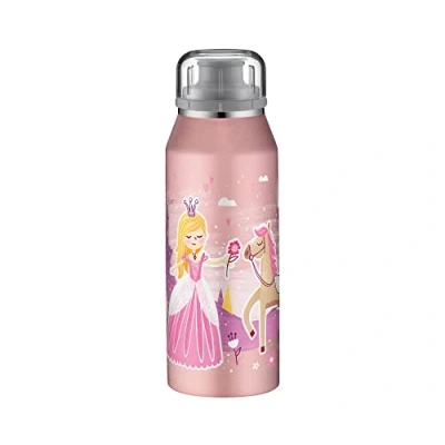 Abbildung von alfi KIDS ISO BOTTLE 350ml, fairytale princess, Isoliertrinkflasche Kinder Edelstahl, absolut dicht mit Drehverschluss, hält 12 Std. heiß, 24 kalt, für Kohlensäure, ohne Fingerabdrücke, BPA frei