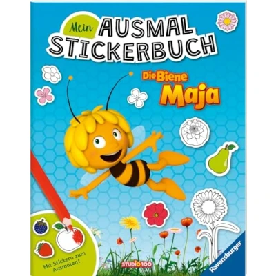 Abbildung von Ravensburger Mein Ausmalstickerbuch Die Biene Maja Großes Buch mit über 250 Stickern, viele Sticker zum Ausmalen