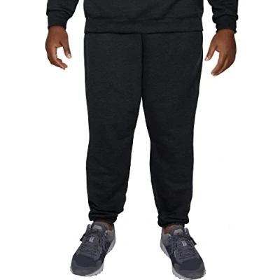 Abbildung von Fruit of the Loom Herren Big &amp; Tall Eversoft Fleece Elastische Hose mit Taschen, entspannte Passform, Feuchtigkeitstransport, atmungsaktiv Trainingshose, Schwarz meliert, XX Large Groß