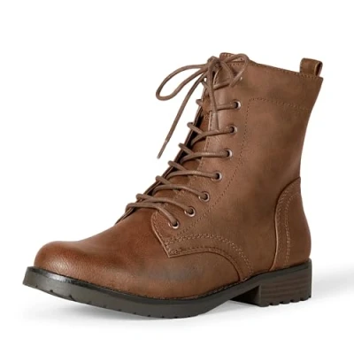 Abbildung von Amazon Essentials Damen Kampfstiefel mit Schnürung, Cognac, 38 EU