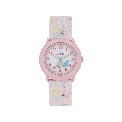 Abbildung von Prinzessin Lillifee Armbanduhr Mädchen Kinder Quarzuhr Analog, mit Textil Armband, Rosa, 3 bar Wasserdicht, Kommt in Uhren Geschenk Box, 2037730