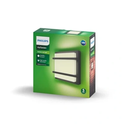 Abbildung von Philips myGarden LED Petronia Wandaußenleuchte, 12W, Anthrazit