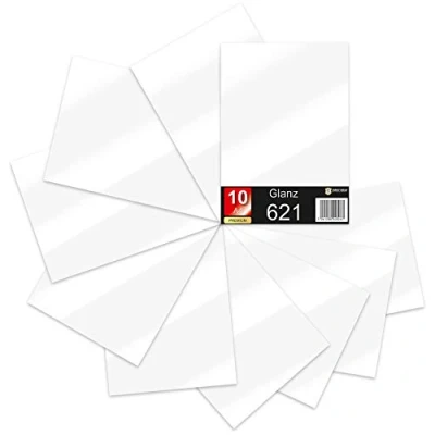 Abbildung von 10 x Din A4 Bögen Plotterfolie 621/631 Selbstklebende Folie im Set Vinyl zum Plotten DIY Bastelfolie Sticker Beschriftung Aufkleber 29,7x21cm (Weiß matt, 10er Set)