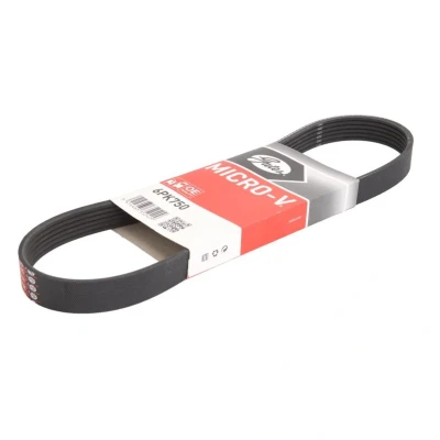 Abbildung von GATES Micro V 6PK750 Keilrippenriemen 750 6 Polyester, EPDM (Ethylen Propylen Dien Kautschuk) VOLKSWAGEN: GOLF 3, Polo III Hatchback, Vento