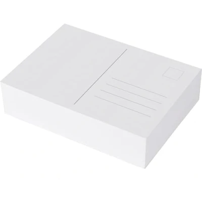 Abbildung von 100 Blanko Postkarten weiß, DIN A6, kreatives Basteln, gestalten individueller Postkarten, hochwertiges Kunstdruckpapier 300g/m2