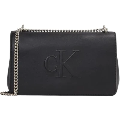 Abbildung von Calvin Klein Jeans Sculpted FLAP Shoulder BAG Umhängetasche, Damen, Größe: One Size, Black