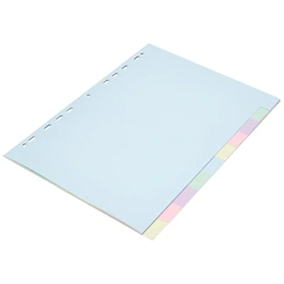 Abbildung von Exacompta 1610E Pastell Register Forever für DIN A4 aus Recyclingkarton 10 teilig volle Höhe 22 x 29,7 cm vollfarbig 2 5 Farben Blauer Engel Pastellcolor Aquarel Trennblätter Trennstreifen