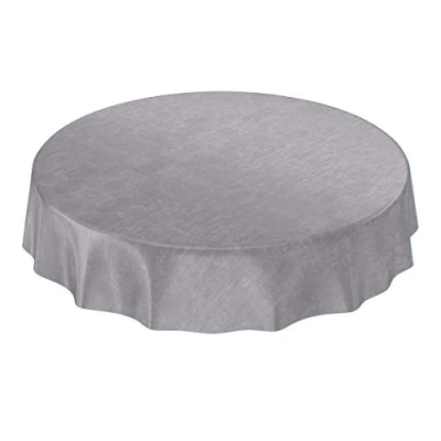 Abbildung von ANRO Tischdecke Wachstuchtischdecke Wachstuch Wachstischdecke Beton Grau Uni Urban Rund 140cm