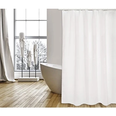 Abbildung von MSV Cotexsa by Premium Anti Schimmel Textil Duschvorhang Bakteriell, waschbar, 100% wasserdicht, mit 12 Duschvorhangringen Polyester, „Uni“ Weiß 180x200cm Made in Spain