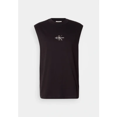 Abbildung von Calvin Klein Herren Tank Top Monologo Sleeveless Tee Relaxed Fit, Schwarz (Ck Black), L