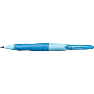 Abbildung von Ergonomischer Druck Bleistift für Rechtshänder STABILO EASYergo 3.15 in hellblau/dunkelblau inkl. 1 dicken Mine Härtegrad HB &amp; Spitzer