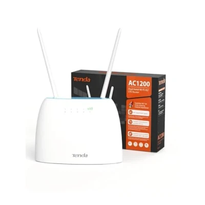 Abbildung von Tenda 4G09 4G LTE WLAN Router für SIM Karten (CAT6 AC1200 Dualband 2,4GHz: 300Mbit/s+5GHz: 867Mbit/s, 150 Mbit/s im Download) 2 Gigabit Port, Plug &amp; Play, Abnehmbare Antennen, MU MIMO, IPv6, Weiß