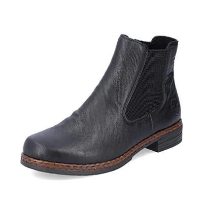 Abbildung von Rieker Damen Chelsea Boots 75170, Frauen Stiefeletten,Schlupfstiefel,flach,Stiefel,Bootee,Booties,halbstiefel,Kurzstiefel,schwarz (00),36 EU / 3.5 UK