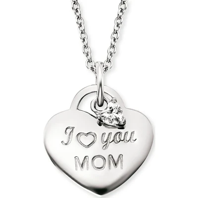 Abbildung von Engelsrufer Damenkette Kette LOVE MOM MIT Zirkonia 925ER Silber Halskette, Damen, Größe: One Size, Silver