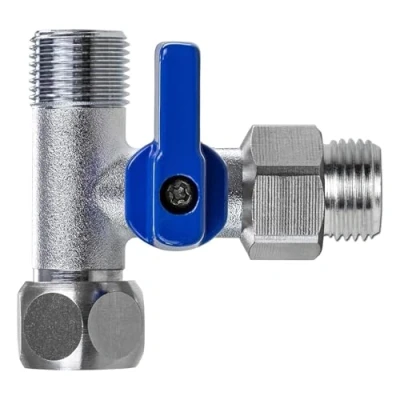 Abbildung von Absperrhahn, Absperrventil Adapter T Stück verschiedene Größen zum Anschluss von Wasserfilter Umkehrosmose, Side by Kühlschränke, Kaffeemaschine, Größe: (3/8 AG x 3/8 IG ÜM)