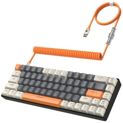 Abbildung von YINDIAO T8 60% Mechanische Gaming Tastatur,68 Tasten TKL mit Kompaktem Layout,18 RGB Beleuchtung,Leicht Klickender Brauner Schalter,Anti Ghosting,USB C Spiralkabel,für PC,Mac,PS4Milchshake