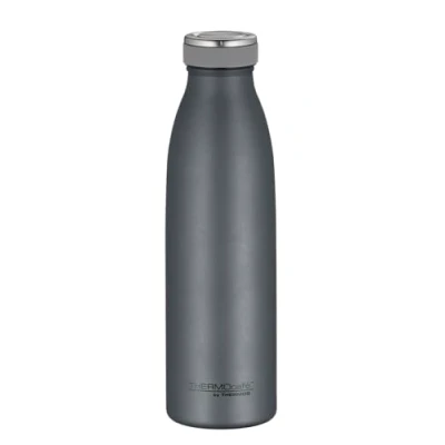 Abbildung von THERMOcafé by THERMOS TC BOTTLE graphite grey mat 0,50l, Edelstahl Isolierflasche kohlensäurefest, 12h heiß 24h kalt, Auslaufsicher, für Schule, Unterwegs &amp; Büro
