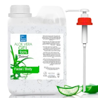 Abbildung von 100% Natürliches Aloe Vera Gel, Kanarischen Inseln Feuchtigkeitsspendend &amp; Beruhigend für Gesicht, Körper, Haarmaske, Nach Rasur Epilation Minderung von Dunklen Flecken Pumpspender 1000 ml