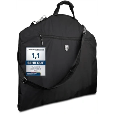 Abbildung von Travando Anzugtasche mit 15&quot; Laptopfach und Schultergurt Kleidersack Anzug Transporttasche Aufbewahrung Kleidertasche Business Reisen Flug Kleiderhülle Anzughülle Anzugsack Anzugkoffer