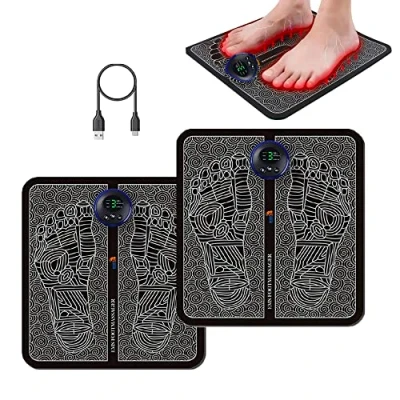 Abbildung von Elektrische Fußmassageräte EMS, USB Tragbare Foot Massager Intelligente Massagematte Frequenzen Health Fördern Sie Die Durchblutung, Mindern Muskelschmerzen 2Pcs